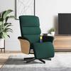 Massage Chair with Footrest Dark Green Fabric