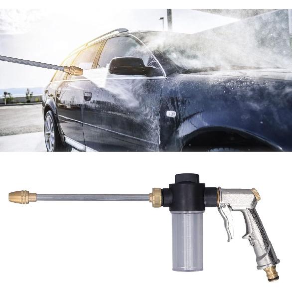 Garden Hose Spray Gun Pressure Wash Gun with Adjustable Nozzles High Pressure Hose Spray Cleaning Tool 0.5in Hose Coupler for Car Pet Washing