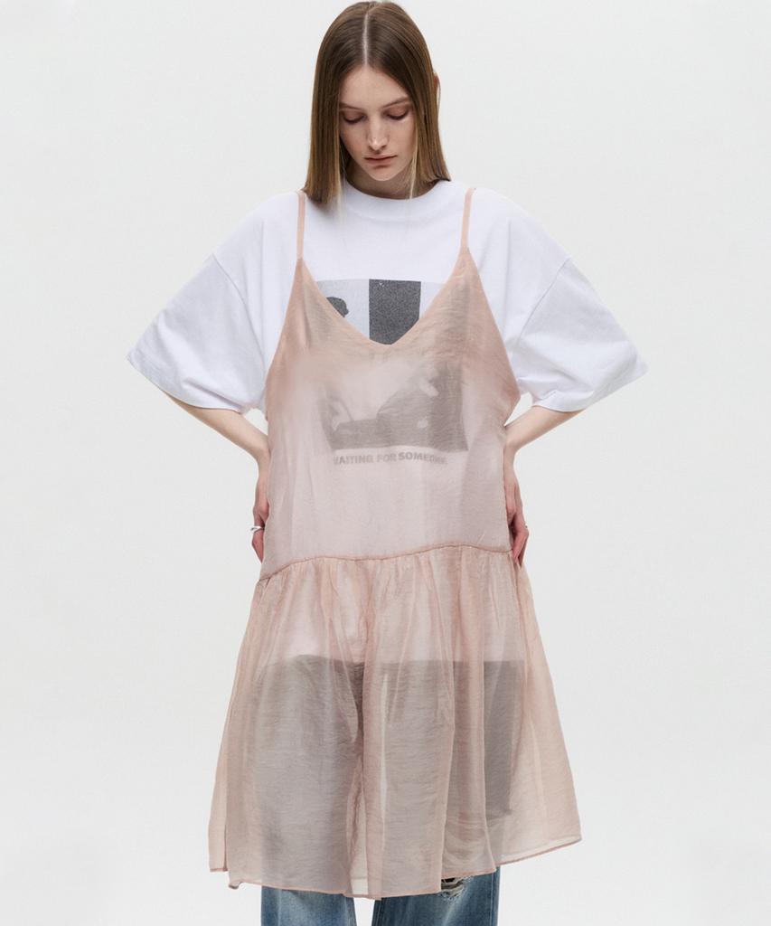 Diaeneseualumeon Layered Slip Dress Pink