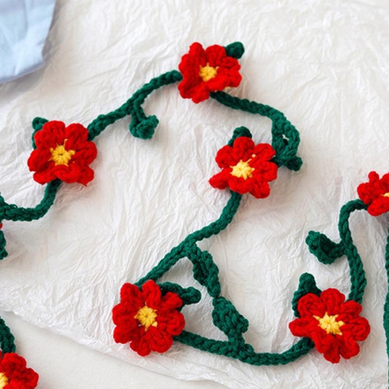 Flower Decorated Long Waist Chain Handmade Beaded Phone Creative Lanyard for Fashionable Women