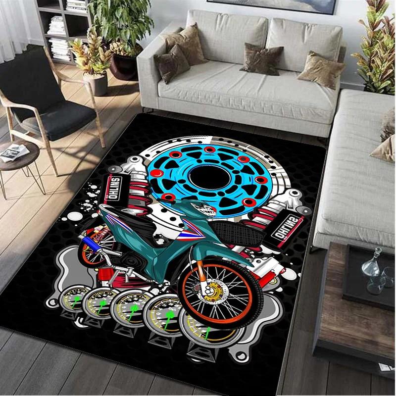 Motorcycle Motorbike Rider Carpet Area Rug Mat Floor Doormat Sofa Entracne Rugs for Living Room Bedroom Playroom Dropshipping