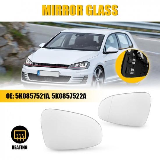 Fit Volkswagen Golf TDI 2010-2014 Pair Clear Front LH&RH Heated Tow Mirror Glass