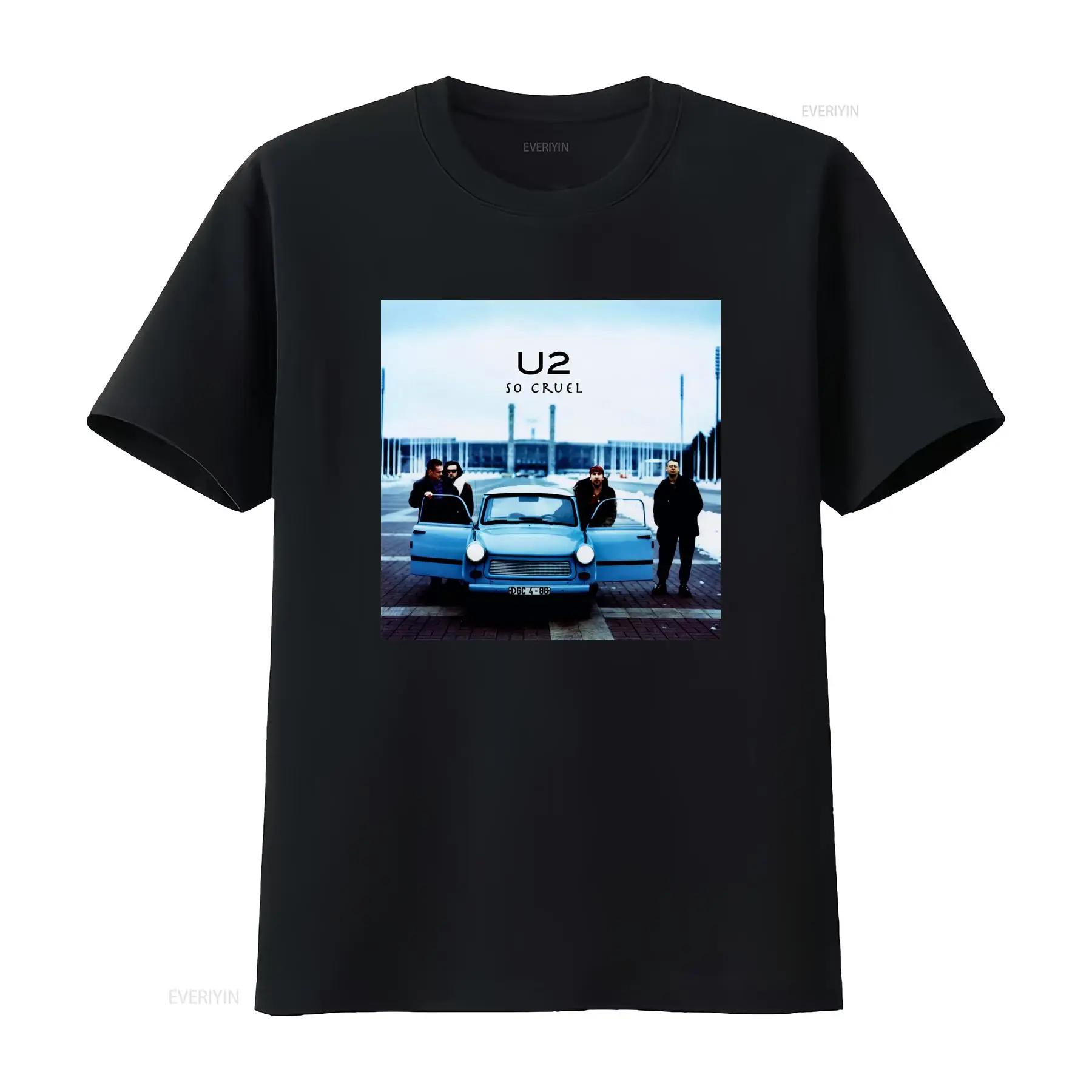 

U2 So Cruel Rock Music Band Logo Black T shirt Retro Car Design Perfect for Fans T365 vintage Washed graphic Breathable Unise... S разноцветный