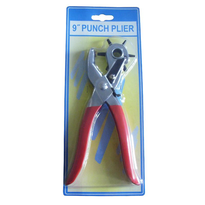 9" Galvanized Hole Punch Pliers with Dipped Handle