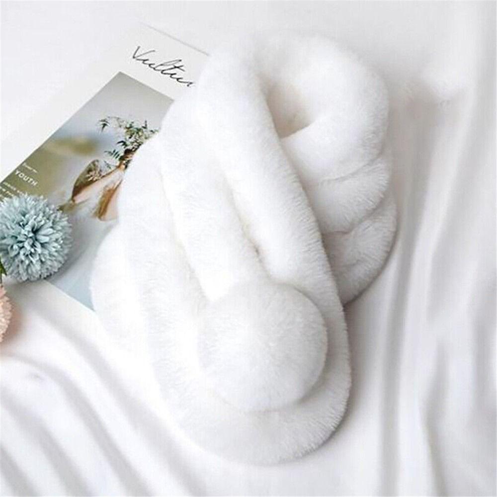 Fashion Thicken Warm Soft Windproof Faux Fur Scarf Neck Warmer Plush Scarves Fluffy Shawl