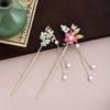 New Chinese Leaf Tassel Tassel Ancient Style Hairpin Simple Court Style Flower Butterfly Pearl Hanfu Hairpin Female