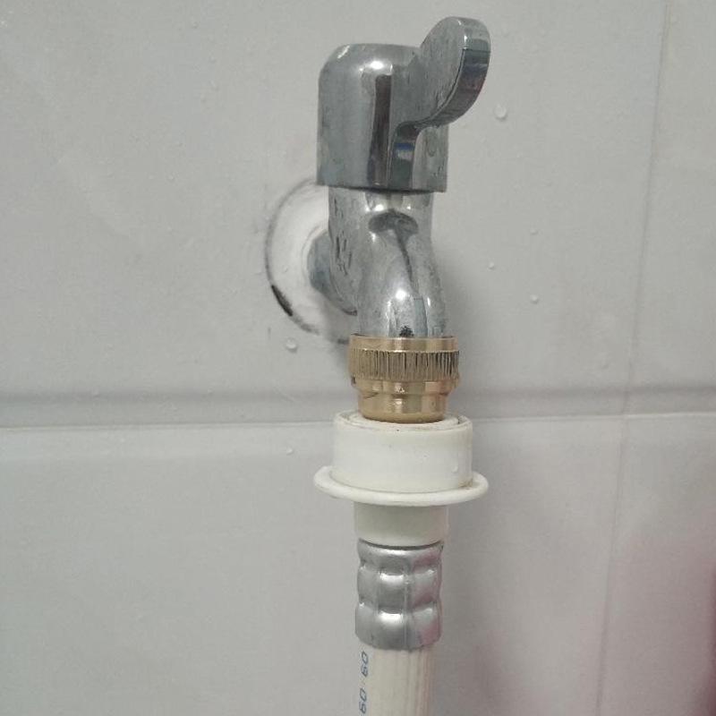 4-Point Copper Internal Thread Faucet Adapter for Quick Connection to Washing Machine or Car Wash Hose
