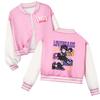 5601 Kids Girls Lily Lovebraids Cartoon Print Long Sleeves Baseball Jacket