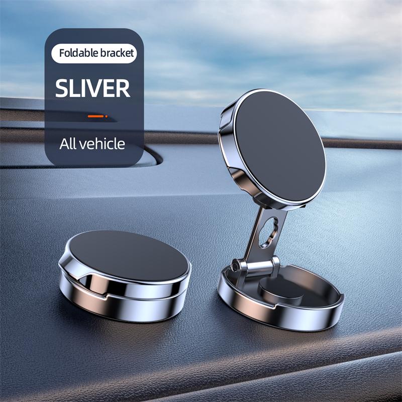 Car Magnetic Mobile Phone Stand Strong Car Holder 720° Foldable Round Bracket Support for Universal Phones Mount Holders In Car