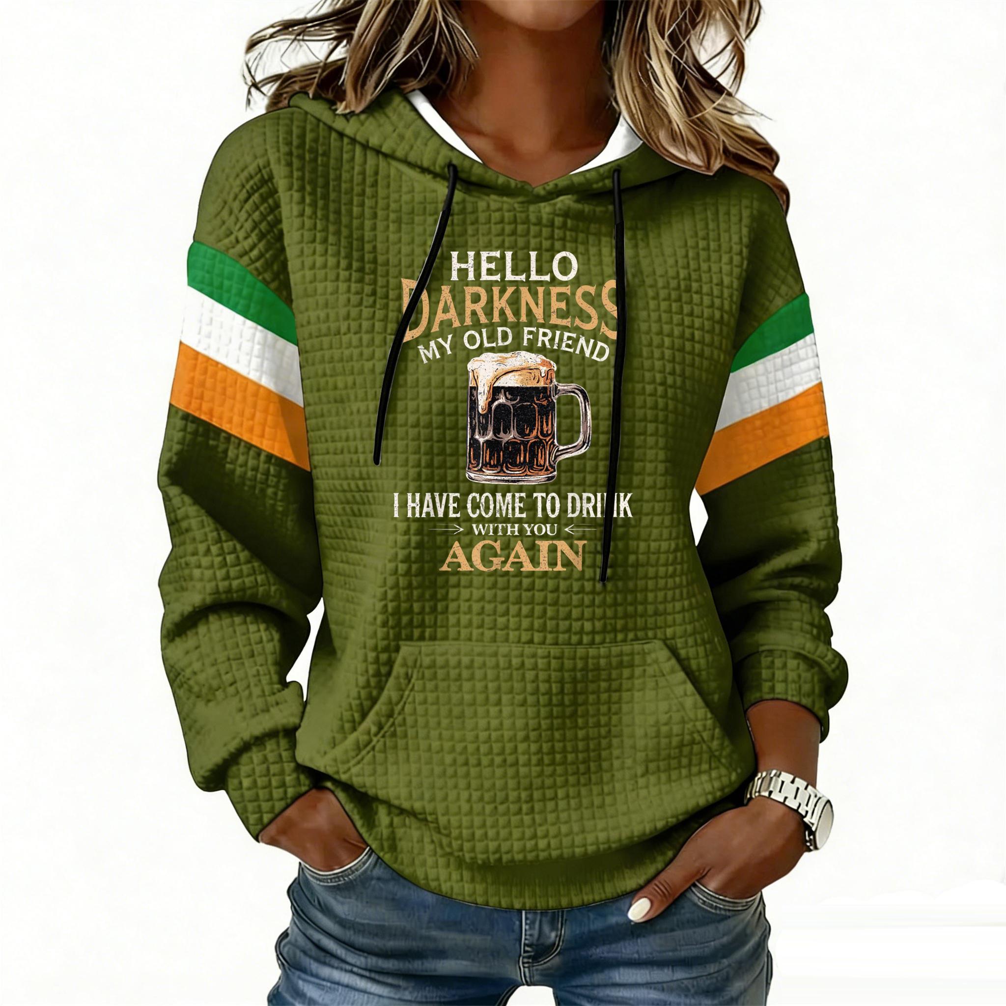 

Женская модная легкая толстовка с длинным рукавом, с карманами и принтом XXL