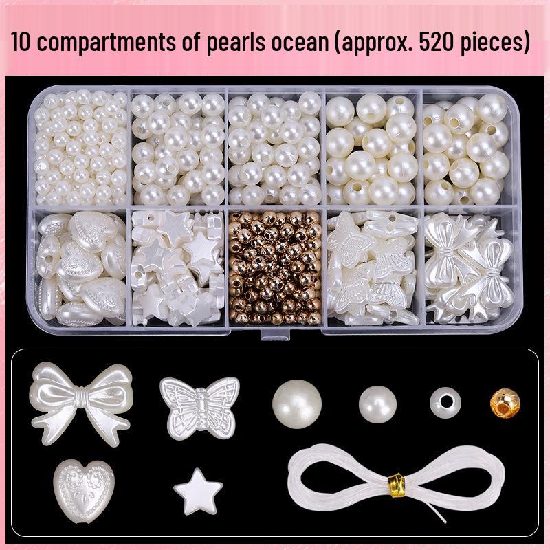 Handmade DIY Pearl Bracelet & Necklace Beading Kit for Girls
