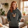 Casual Winter Hoodie Women Pet Pouch with Head Hole, Oversized Hooded Sweatshirt Puppy Zipper Pockets, Dog Cat Carrying Pullover Top for Fall