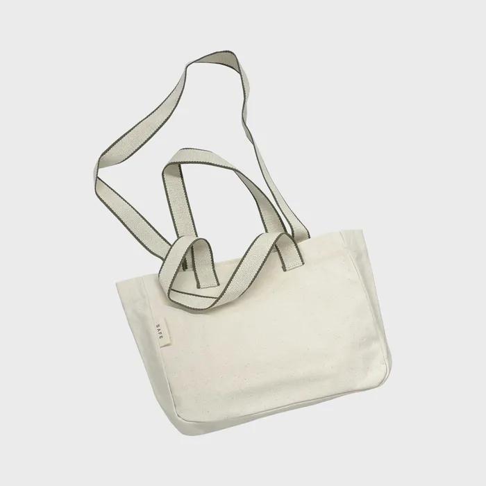 Safe Sunday Two-Way Tote Bag (Ivory/Khaki)