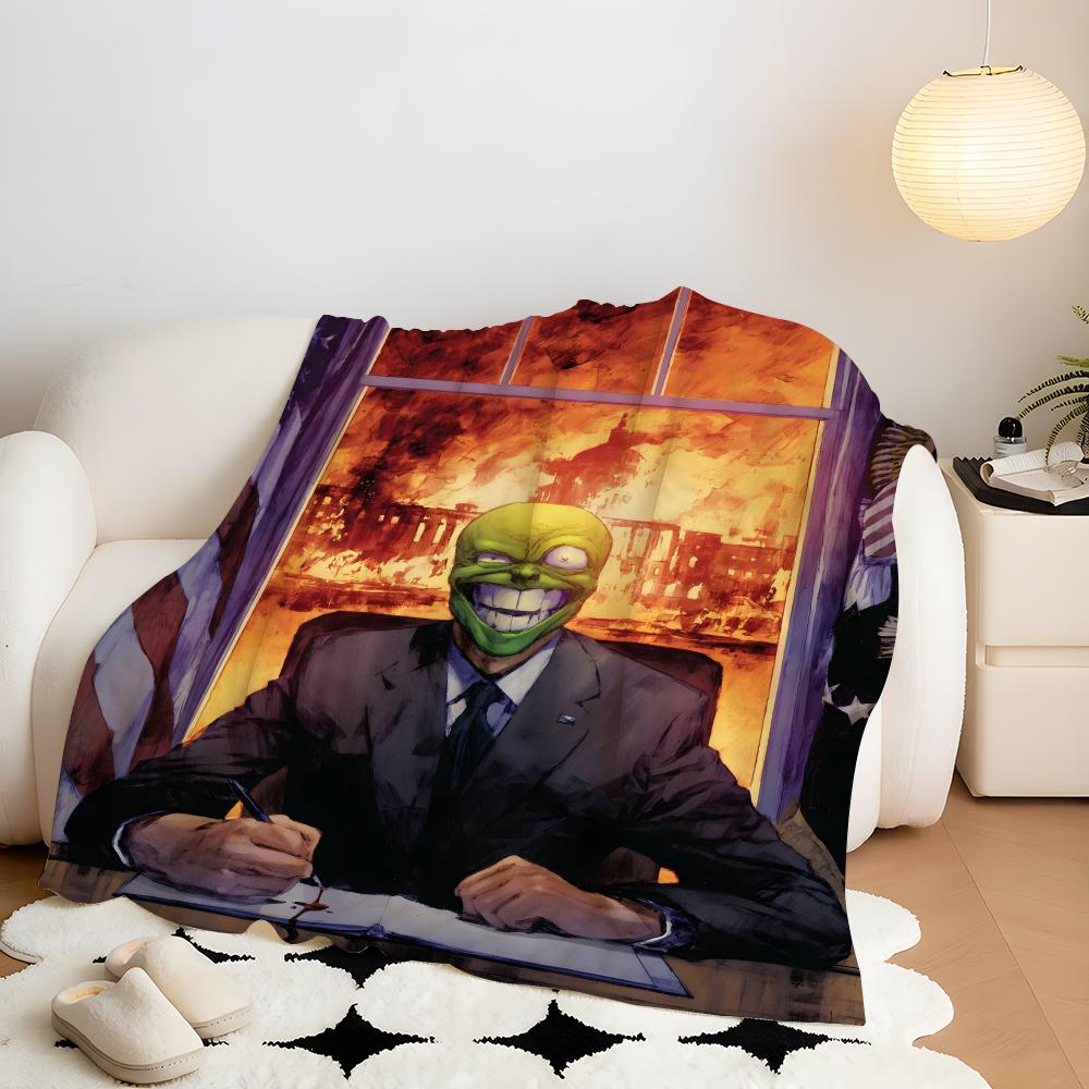 Movie T-The M-Mask Throw Flannel Throw Blanket, Lightweight Cozy, Durable Washable Cute Cool