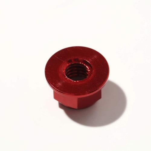 Set of 8 Lightweight Aluminum Wheel Nuts (4 Blue, 4 Red) for Tamiya 10/1 Scale Vehicles. Includes Plastic Flanges. Ideal for Weight Reduction and Dres