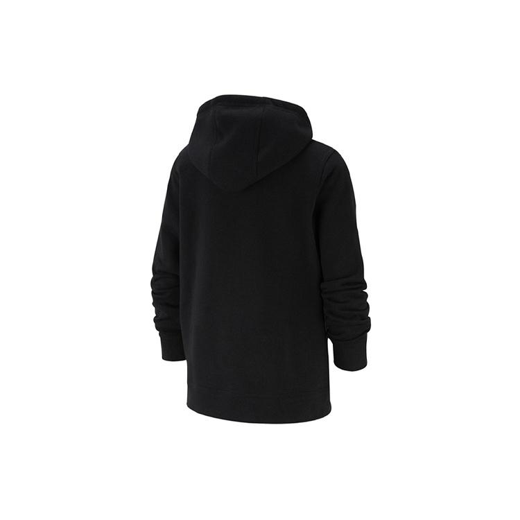 Nike Sweatshirt Casual Fleece Lined Zippers Open Collar Hooded Black Kids' Unisex BV3699-010