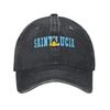 Saint Lucia Flag Casual Baseball Cap For Men Adult Spring  Outdoor Gym Trucker Hat Y2k Retro Hot Sale Baseball Caps