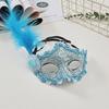 Sexy Half Face Lace Masquerade Mask 8 Colors Optional Feather Decoration Mini Hat Halloween Party Makeup Costume Prop For Women