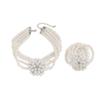 European and American jewelry fashion multi-row elastic pearl beaded wide necklace bracelet niche design jewelry bracelet