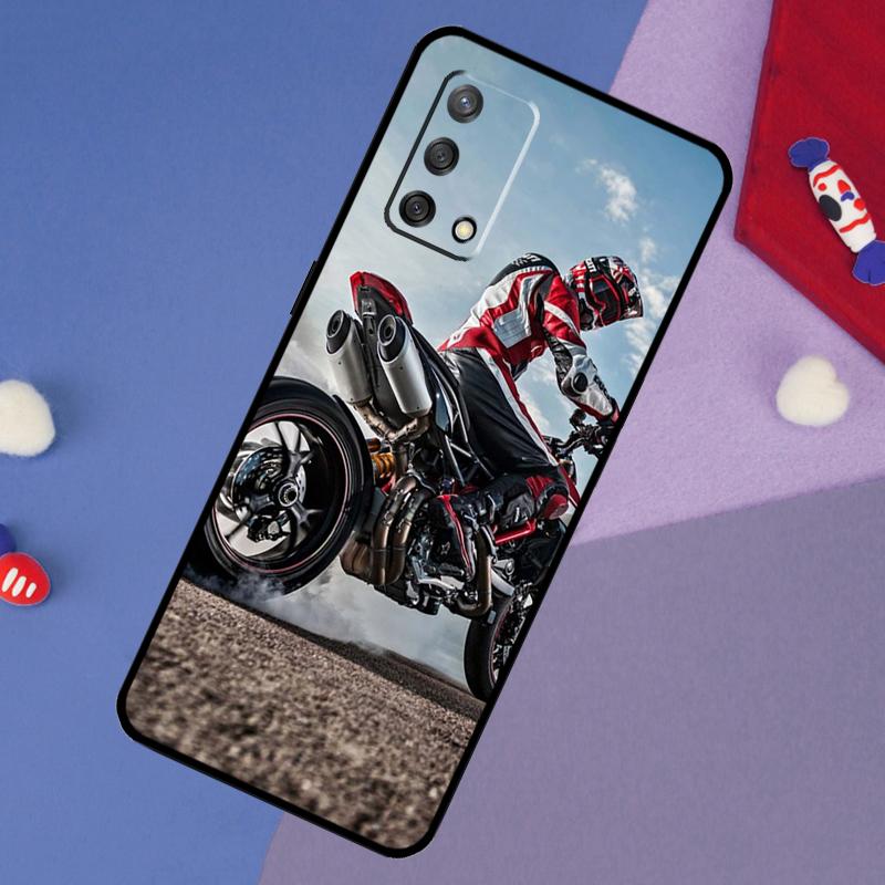 Motorcycle Man Case For OPPO A98 A78 A58 A18 A96 A76 A16 A15 A17 A77 A5 A9 A74 A94 A52 A72 A53S A54S A57S