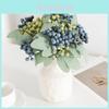 Artificial Blueberry And Green Faux Flower Arrangement For Home Decor And Wedding Centerpieces