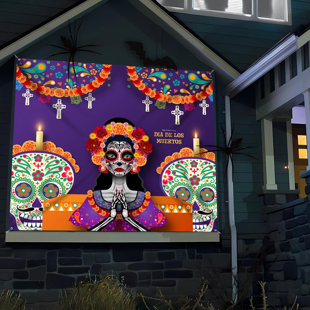 1pc Sacred Day of the Dead Decor Backdrop Outdoor Decor For Backdrop Holiday