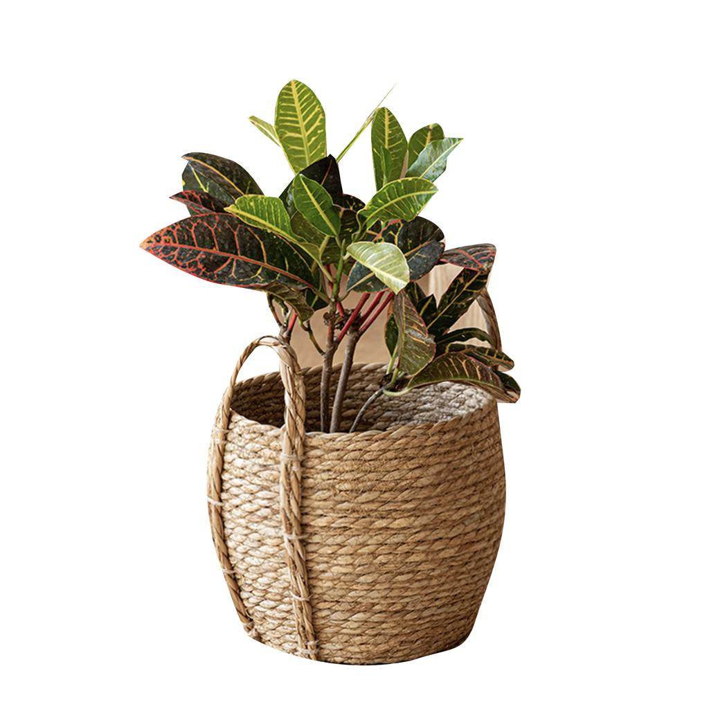 Lightweight DurableRattan Grass Woven Floor Vase Pot Flower Basket Rack for Balconies HomesOffice Living Room Decoration