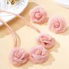 Damen Schmuckset, Rosa Stereo Blume Elegant und Romantisch Böhmischer Stil Halskette und Ohrringe Set, Geeignet für den täglichen Gebrauch und Urlaubsbekleidung