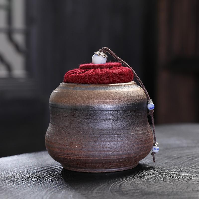 Kleiner Steingut-Teebehälter Keramik-Aufbewahrungsgefäß Pu'er alter weißer Tee schwarzer Tee grüner Tee versiegeltes Aufbewahrungsgefäß Tee-Fach