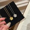 Elegante Gold-Blumen-Anhänger-Halskette für Damen - Schicke mit Diamanten besetzte Schlüsselbein-Kette