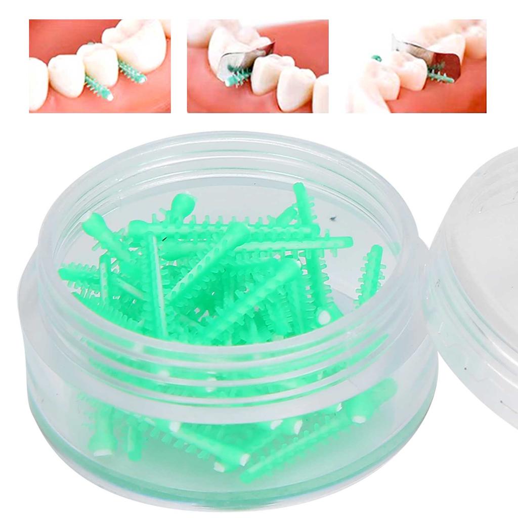 40pcs   box Dental Adaptive Silicone Interdental Wedges Dentist Dental Supply AccessoryGreen