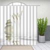 Stones And White Lotus In Water Shower Curtain Zen Spa White Bathroom Waterproof Extra Long Polyester Fabric For Bathtub Decor
