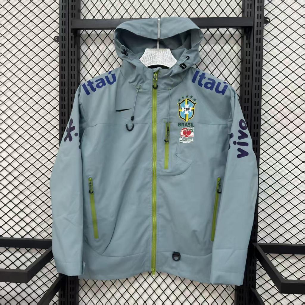 Windjacke Nationalmannschaft Brasilien: Unisex dünne, winddichte, wasserdichte Fußballjacke
