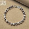 925 Sterling Silver 8mm Round Bead Chain Bracelet Fashionable Wedding Jewelry