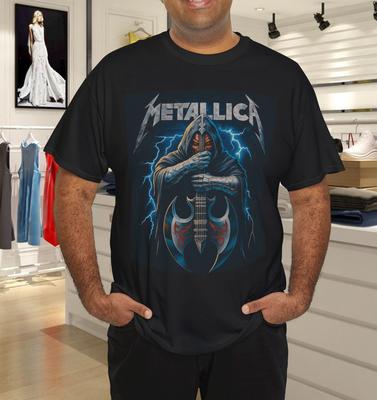 Rockowy Vintage Metallica Oldskull Błyskawica T-Shirt
