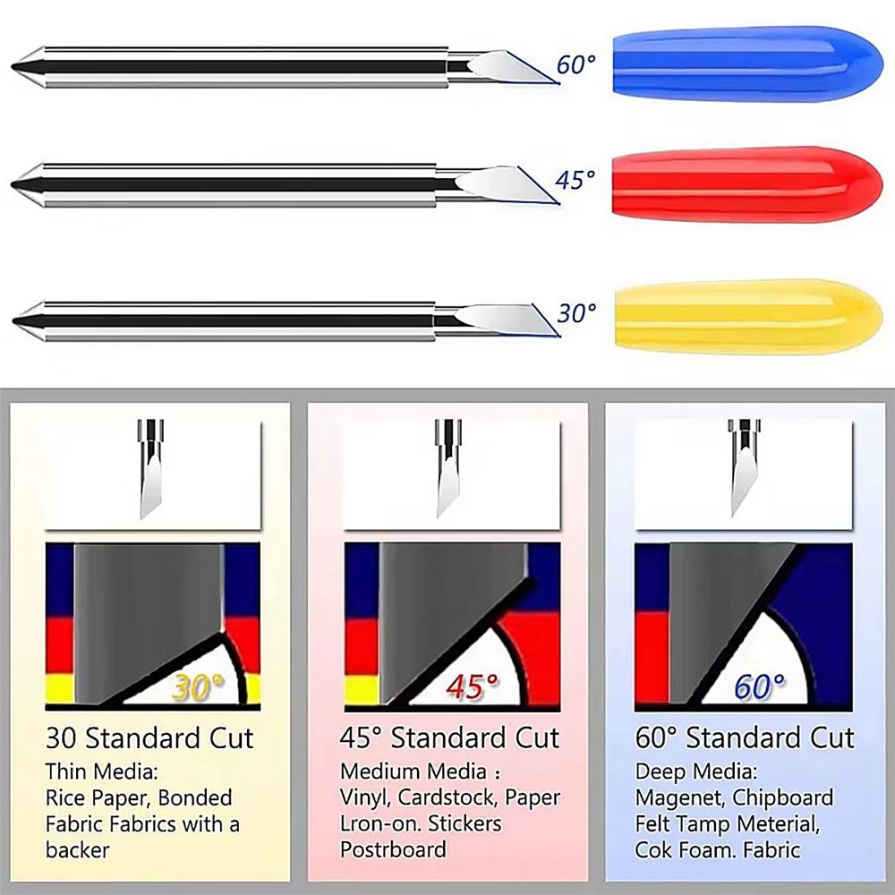 30 45 60 Degree Deep Cut Blades for Cricut Explore 3/Air 2/Air/One/ Cricut Maker 3/Maker