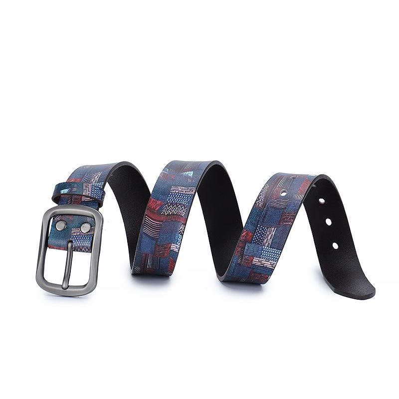 Style Graffiti Color Genuine Leather Belt Color Printed Pure Leather New Belt