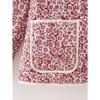 DAFIFY Women's Fashion Casual Flower Pattern Print Autumn Winter Long Sleeve POLO Neck Jackets & Coats
