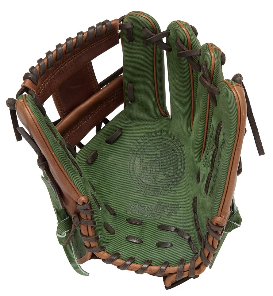 Rawlings PRO EXCEL GR5FHJN62 Baseball ML Throw HOH® –Jeans- Glove, Softball, Infielder's, Green, 11.25 inches, Right-Handed