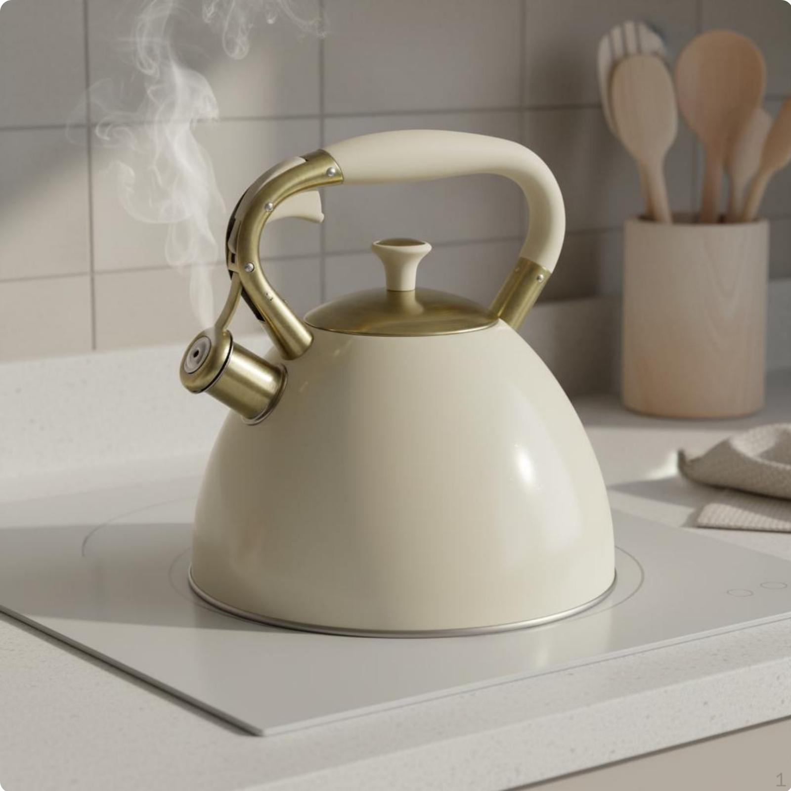 Czajnik gwizdkowy na kuchenkę Uniwersalne zastosowanie na kuchence Gwizdający czajnik do herbaty Pogrubiony korpus Gwizdek Czajnik Kv-536 New White gray