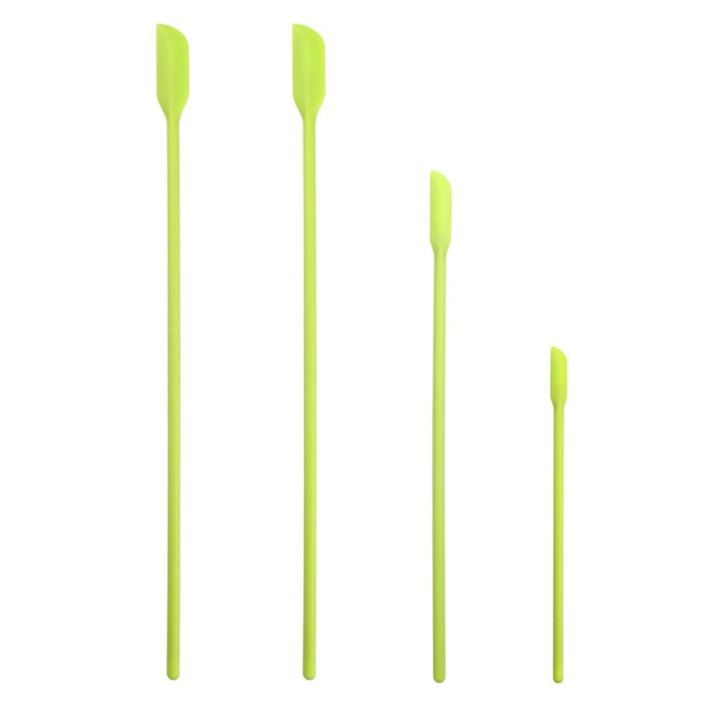 4Pcs/Set Heat-resistant Mini Silicone Spatula Set Safe Easy To Clean Rubber Spatula Long Handle Food Grade Jam Bottle Scraper