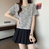 Retro Fashion Woven Plaid Top for Women's Summer Age Reduction and Stylish Versatile T-shirt