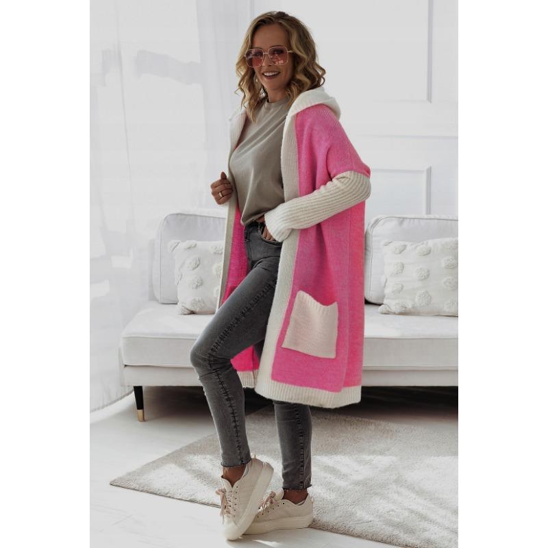 Φθινοπωρινή και Χειμερινή Γυναικεία Πλεκτή Ζακέτα Άνετο Χαλαρό Μήκος Μέσης Πουλόβερ