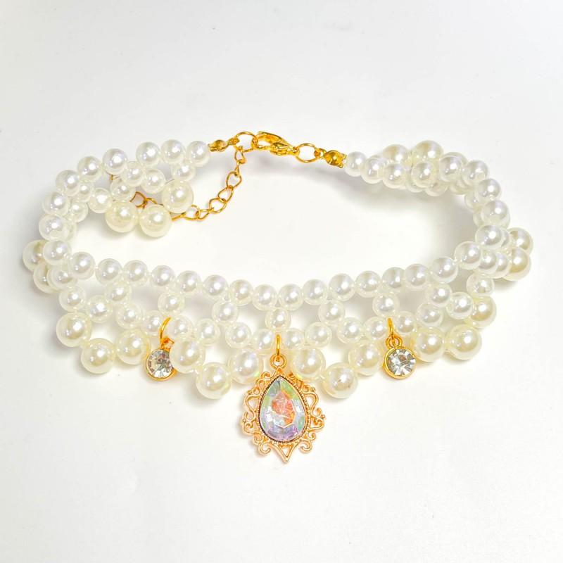 Pet Pearl Necklace Cats Dogs Princess Style Fashion Jewelry Sweet Cute Accessory