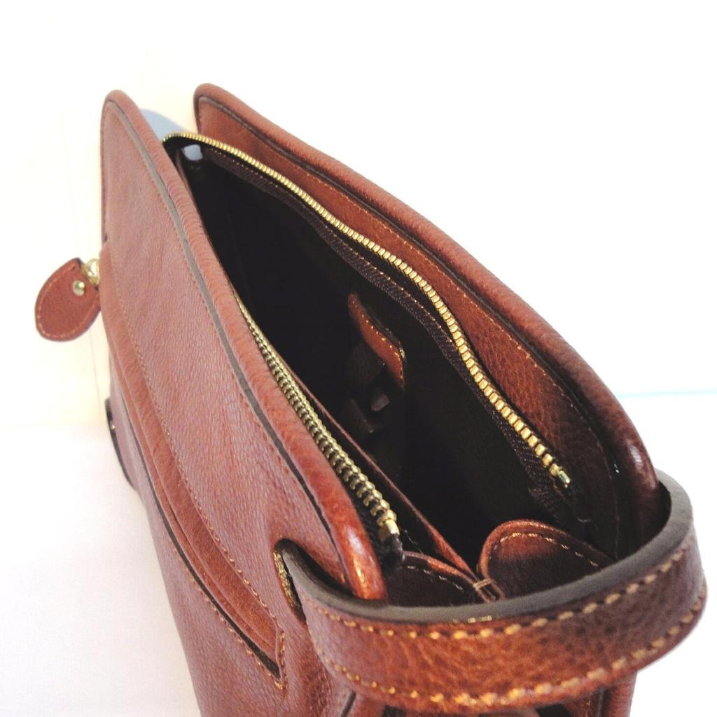 Aoki Luggage Lugard NEVADA Reißverschluss-Clutch Zweittasche, Hergestellt in Japan, Echtes Leder, Braun, 4953-50