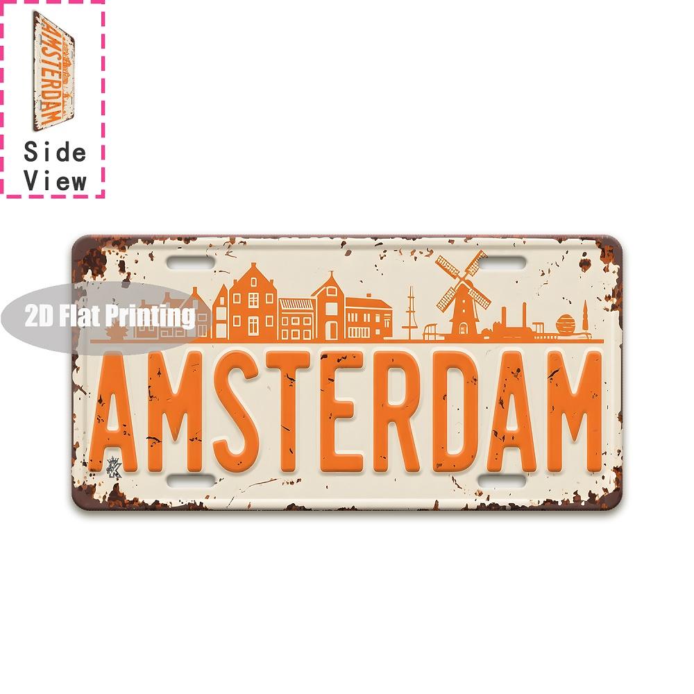 Tin Sign - Vintage Durable Metal Plaque Wall Decor, Home Office Bar Man Cave Restroom European American City Coordinate Birth