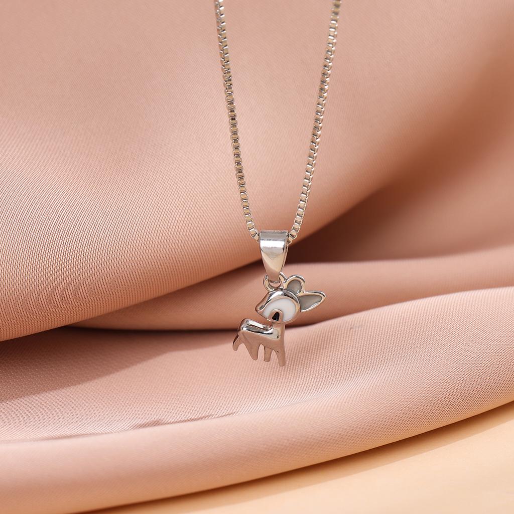 New Fashion Sweet 925 Sterling Silver Aura Deer Christmas Animal Pendant Necklaces XL208