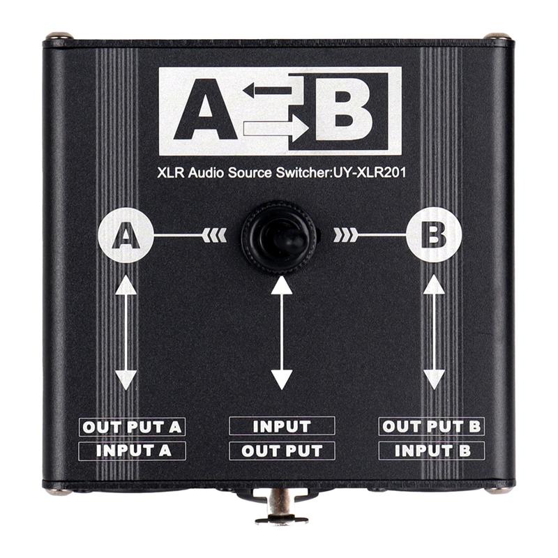 ABUO-1 In 2 Out XLR Audio Switcher XLR Audio Source Switcher For Microphone Sound Card Mixer 2 Male XLR 1 Female 6.5+XLR