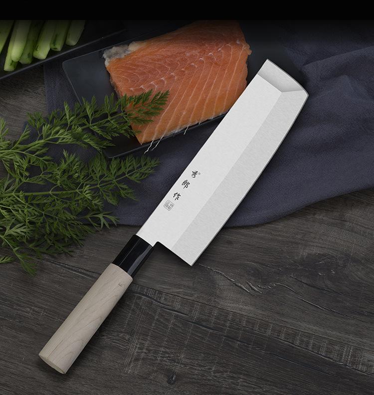 Usuba Knife Single-Edge Blade Slicing Nakiri Chef Cleaver Sashimi Professional Kitchen Knife For Cutting Fish Meat Cooking Tools