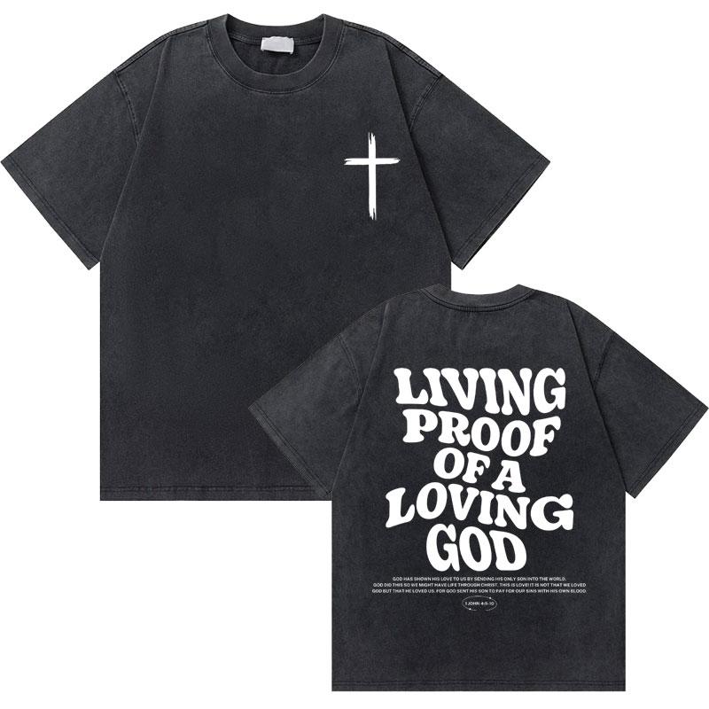 Lavado Vintage cristiano Jesús buenas noticias Dios te ama versículo de la Biblia camisetas gráficas hombres mujeres mod 2175